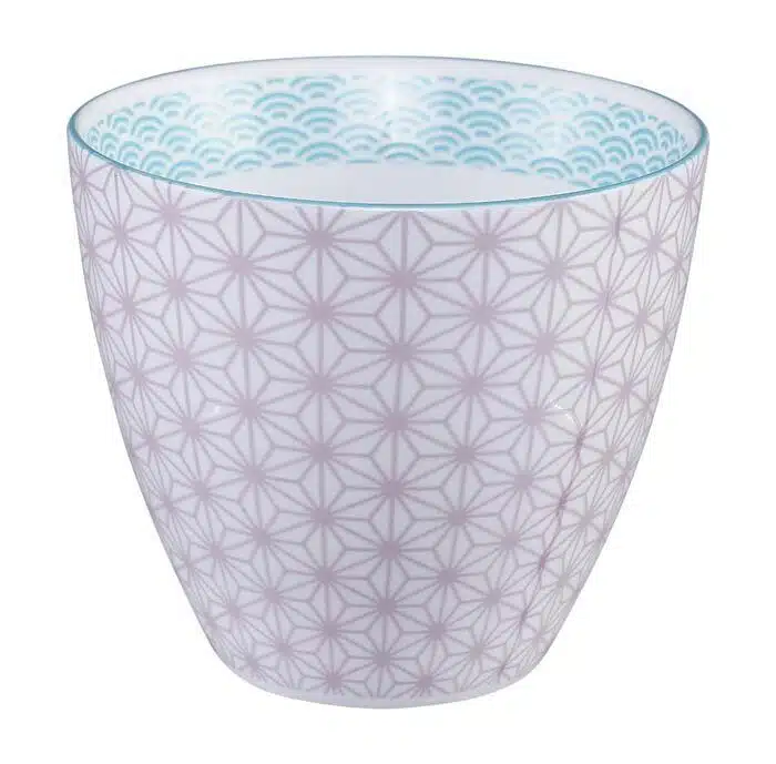 Purple / White Teacup - Star Wave - 9,8 x 8,5 cm 350 ml