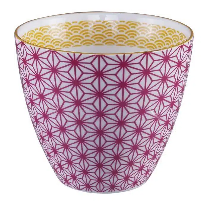 Pink / White Teacup - Star Wave - 9,8 x 8,5 cm 350 ml
