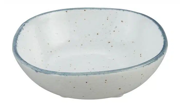 White / blue oval bowl - 9 x 3 cm