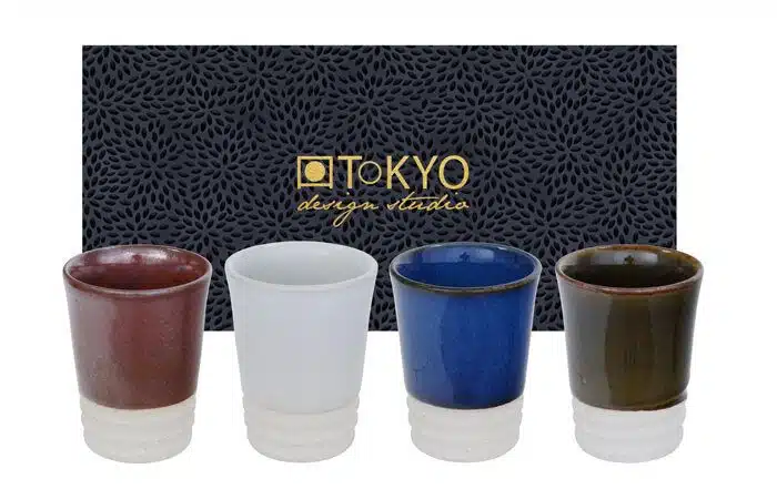 Colorful espresso set - 4-piece set - 5,6 x 7 cm
