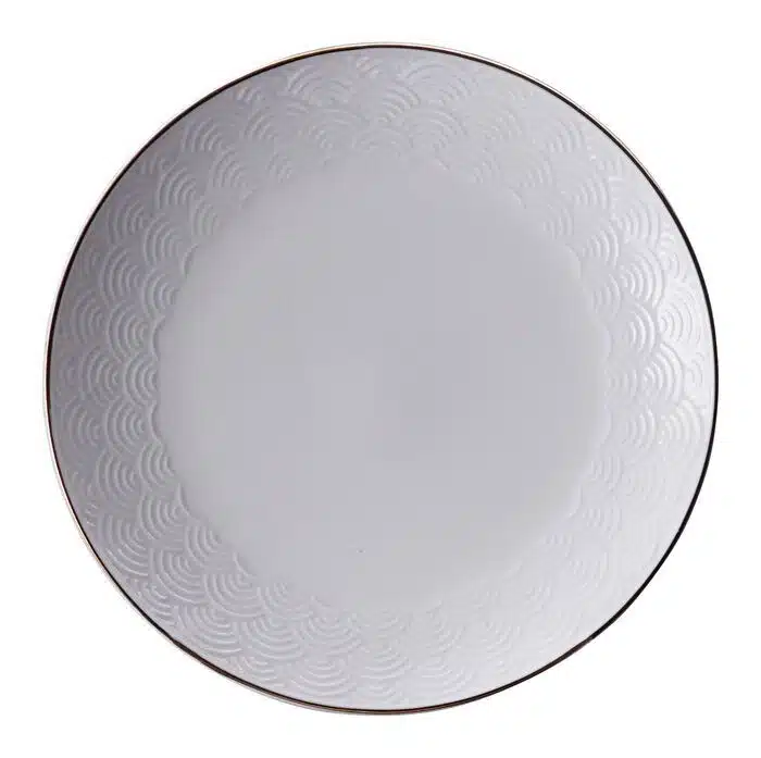 White / Golden Plate Waves - Nippon White - 19cm