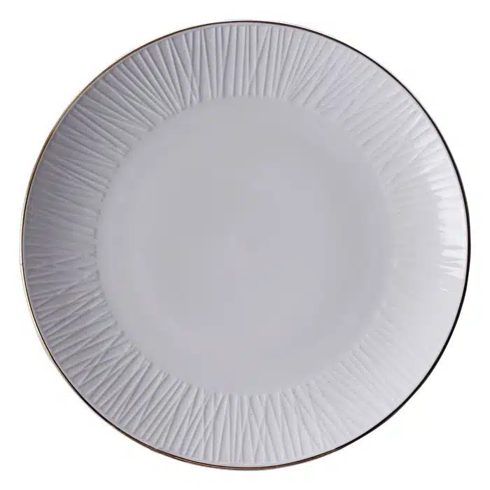 White / Gold Plate Lines - Nippon White - 25cm