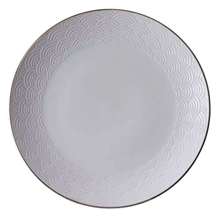 White / Golden Plate Waves - Nippon White - 25cm