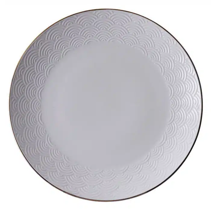 White / Golden Plate Waves - Nippon White - 30cm