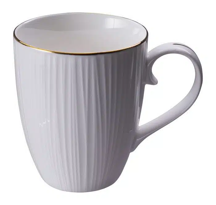 White / Golden Mug Lines - Nippon White - 8.5 x 10.2 cm 380 ml
