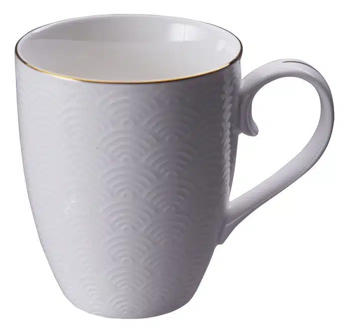 White / Golden Mug Waves - Nippon White - 8.5 x 10.2 cm 380 ml