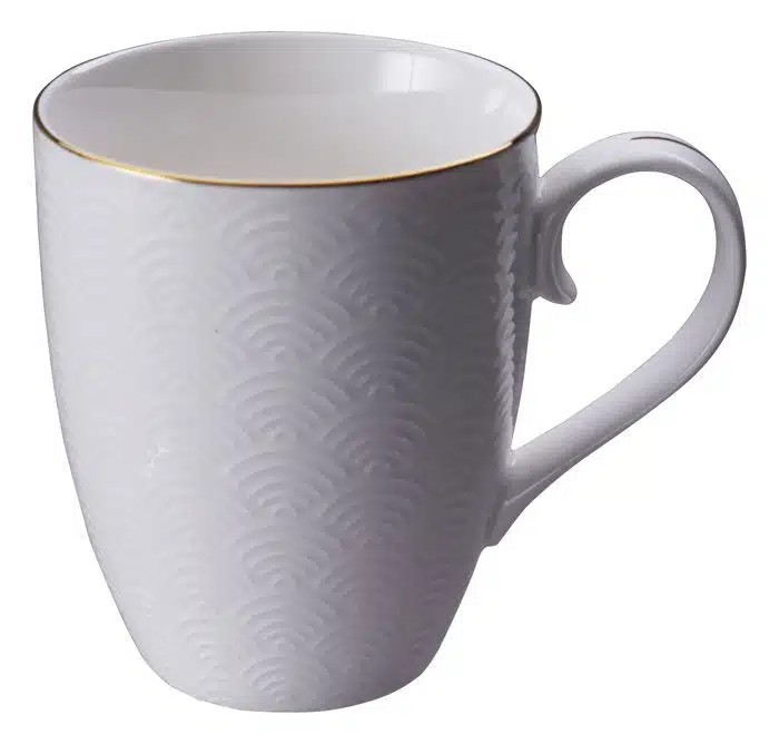 White / Golden Mug Waves - Nippon White - 8.5 x 10.2 cm 380 ml