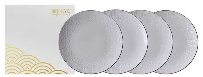 White / Golden Plate Set - Nippon White - Set of 4 - 26 cm