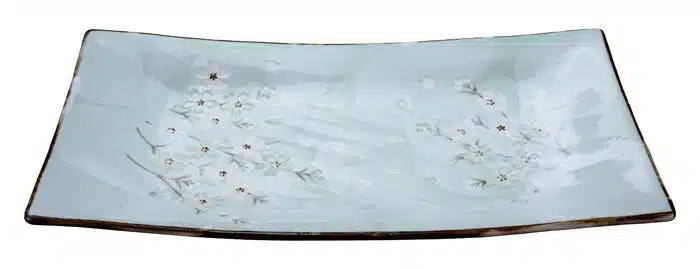 Mint green rectangular plate - Green Cosmos - 35 x 19 cm