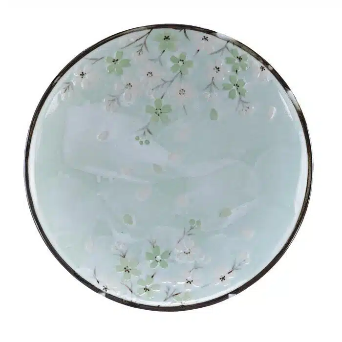 Mint green plate - Green Cosmos - 22.5 x 3 cm