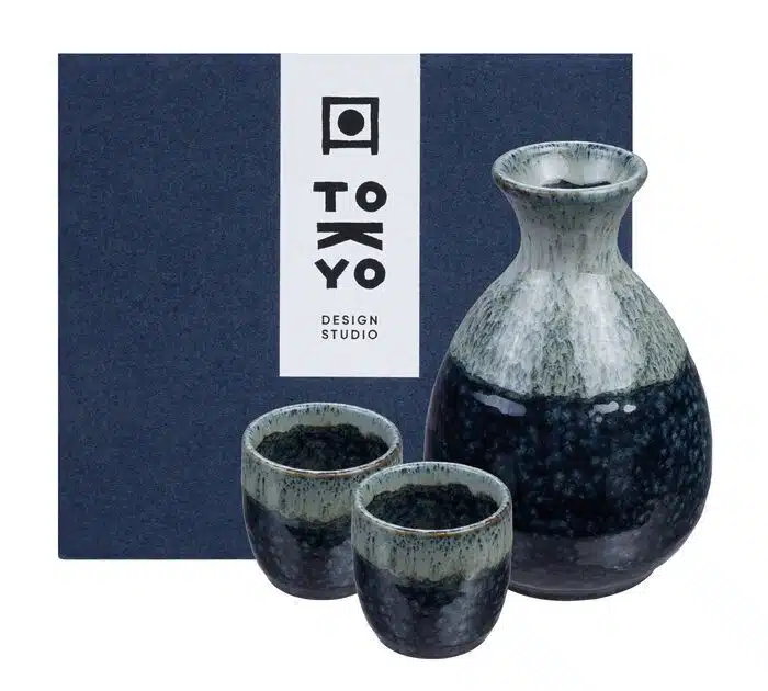 Black / Gray Sakeset - Set of 3 pieces
