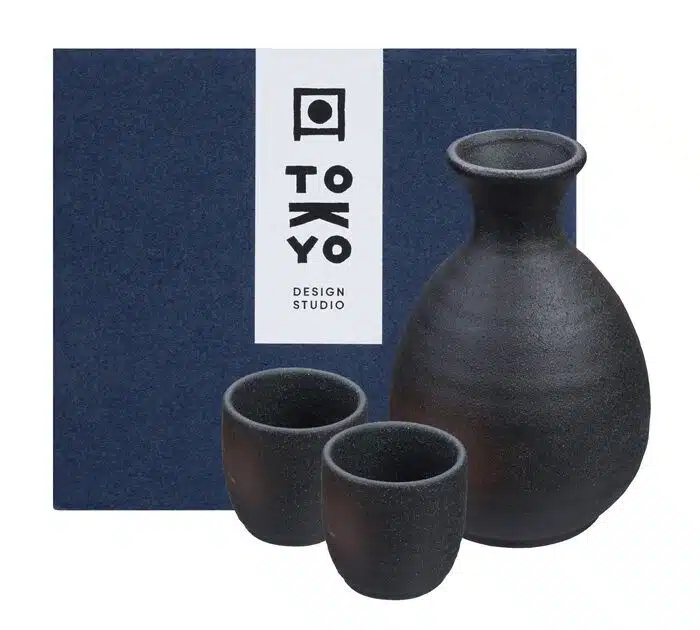 Matte Black Sake Set - Set of 3 pieces