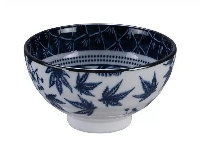 Gingko Blue / White Bowl - Flora Japonica - 12 x 6.3 cm 300 ml
