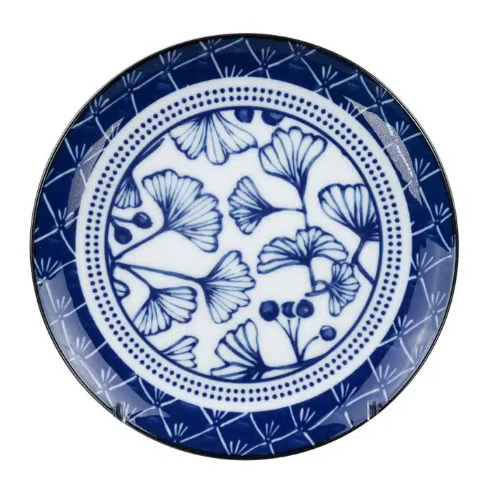 Blue / White Plate Ginko - Flora Japonica - 20,6 x 2,2 cm