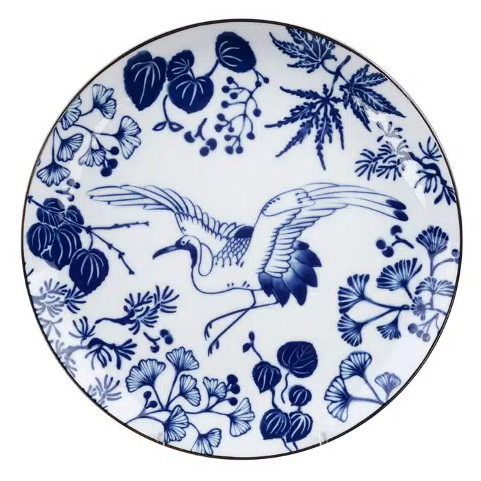 Blue / White Plate Crane - Flora Japonica - 25,7 x 3 cm