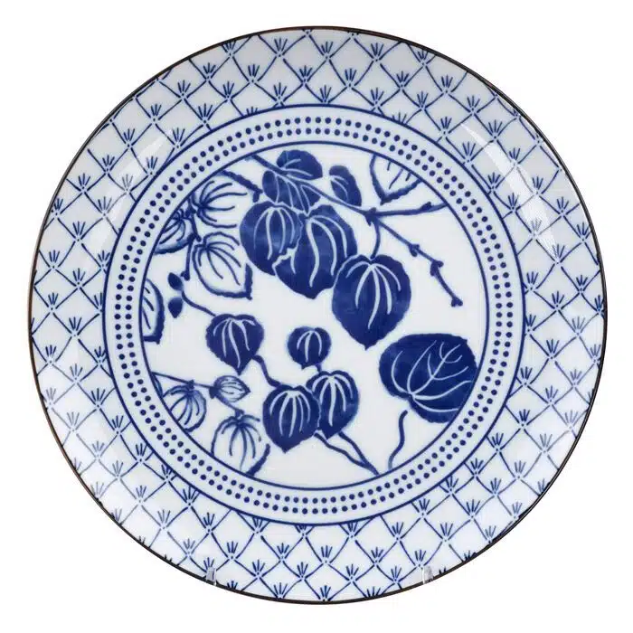 Blue / White Plate Ivy - Flora Japonica - 25,7 x 3 cm