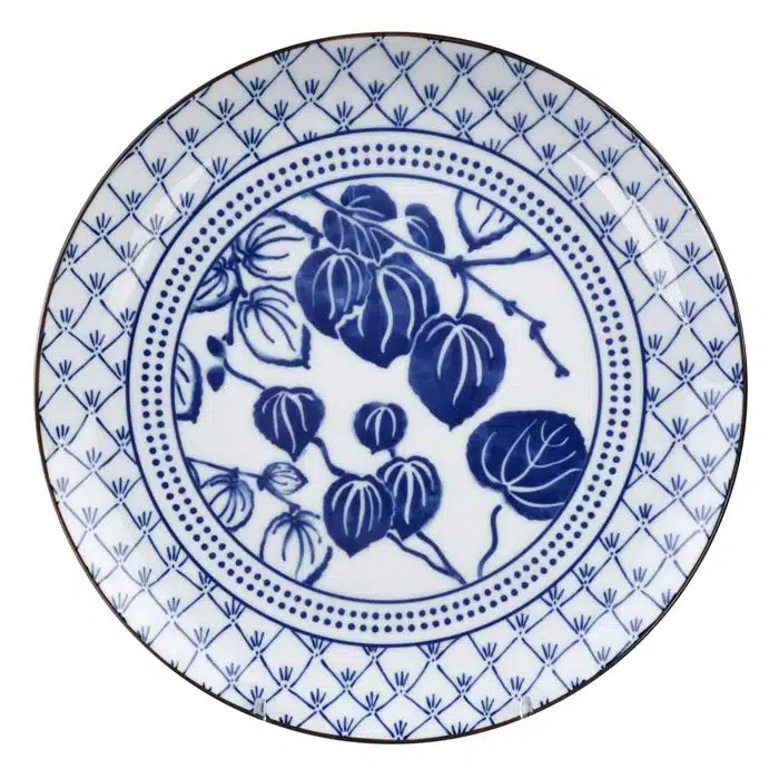 Blue / White Plate Ivy - Flora Japonica - 25,7 x 3 cm