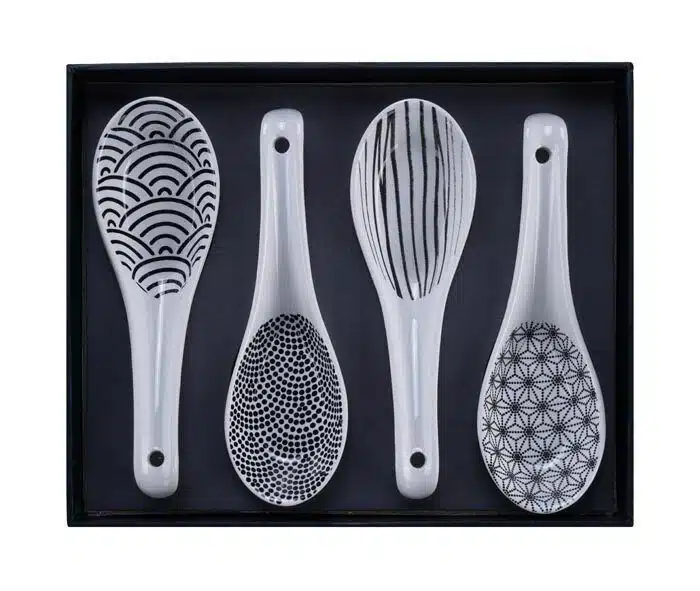 Black / White Spoon Set - Nippon Black - Set of 4 - 13,8 x 4,8 cm
