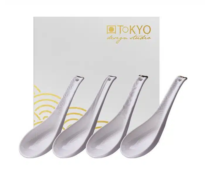 White / Golden Spoon Set - Nippon White - Set of 4 - 13,8 x 4,8 cm