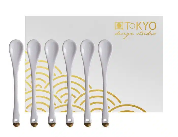 White / Golden Spoon Set - Nippon White - Set of 6 pieces