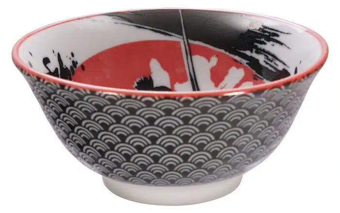 Black / Red Samurai Bowl - Mixed Bowls - 14.8 x 7 cm 500 ml
