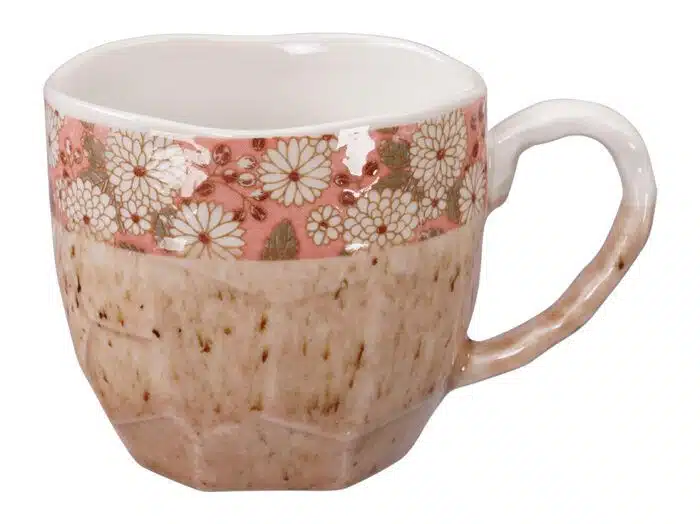 Pink / White Handmade Mug - 8,7 x 8 cm 300 ml