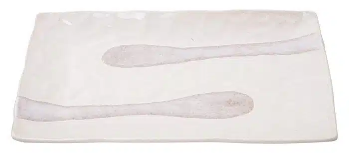 White rectangular plate - Minoyaki - 31 x 17 cm