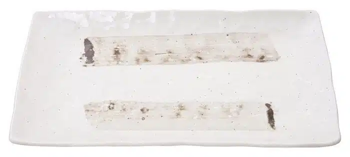 White rectangular plate - Minoyaki - 31 x 17 cm