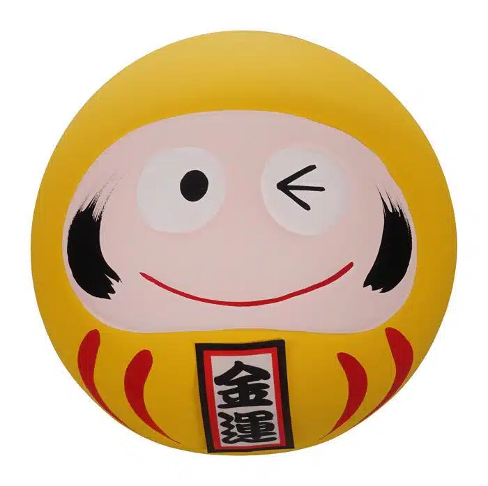 Yellow Daruma doll - 6 x 6 x 6 cm