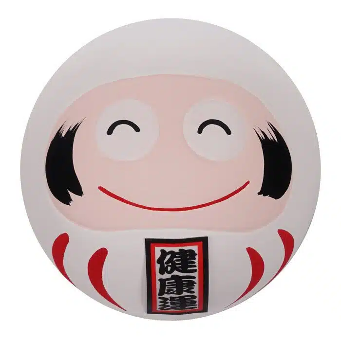 White Daruma doll - 6 x 6 x 6 cm