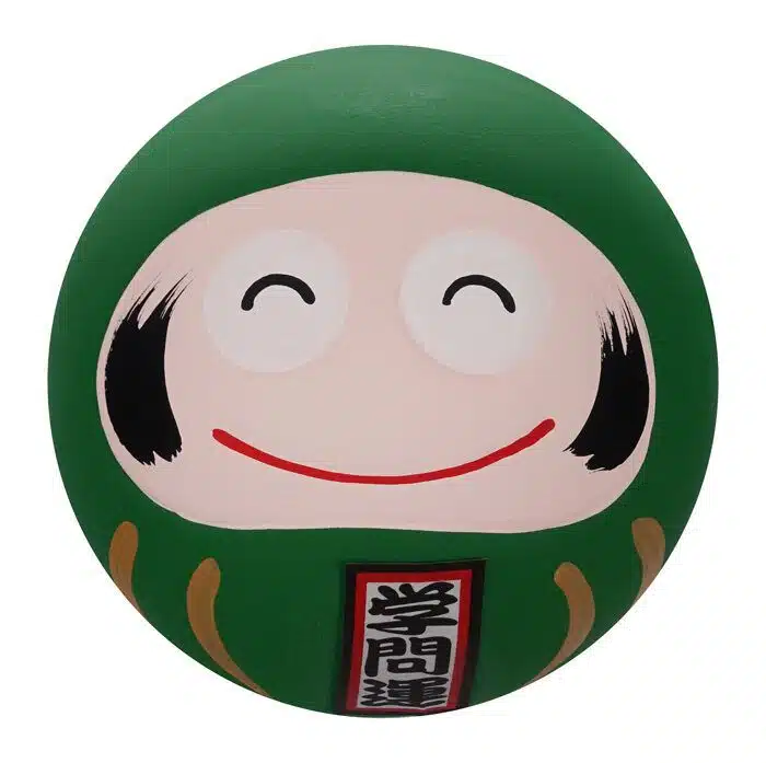 Green Daruma doll - 6 x 6 x 6 cm