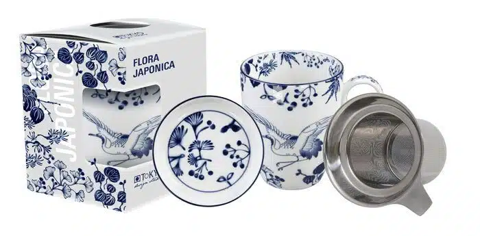 Blue / White Mug Crane - Flora Japonica - 8.5 x 10.2 cm 380 ml