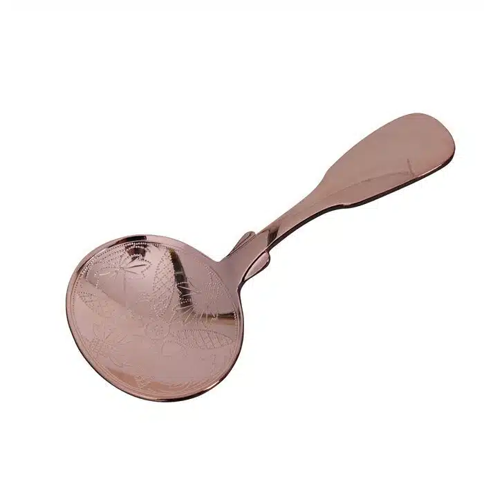 Rose gold spoon for tea caddy oak - 4,5 x 9,5 cm