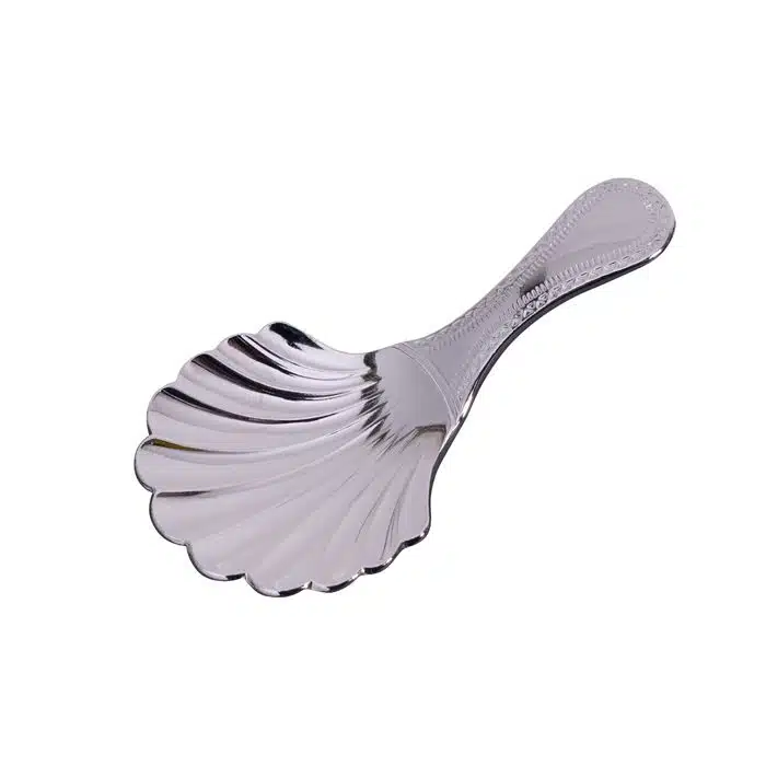Silver spoon for tea caddy mussel - 4 x 8 cm