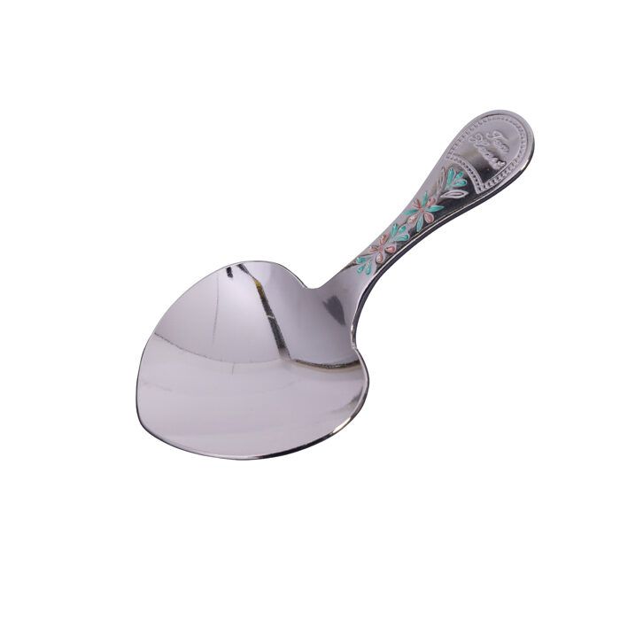 Silver spoon for tea caddy heart - 4,5 x 9 cm