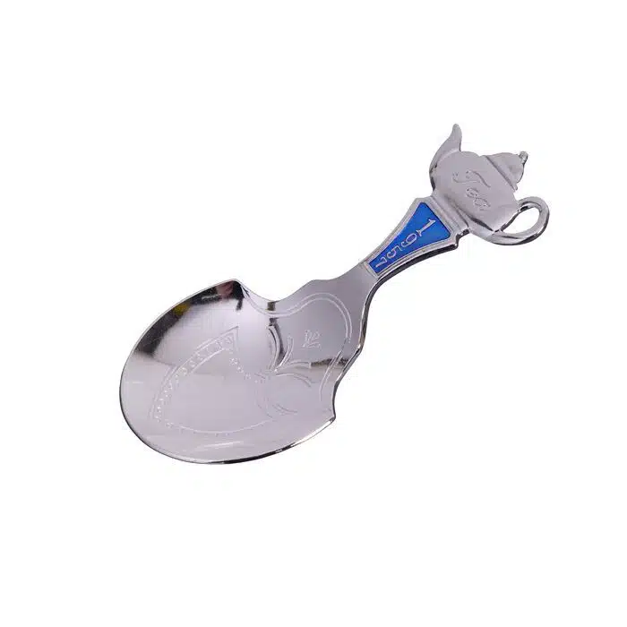 Silver spoon for tea caddy teapot - 4 x 9 cm