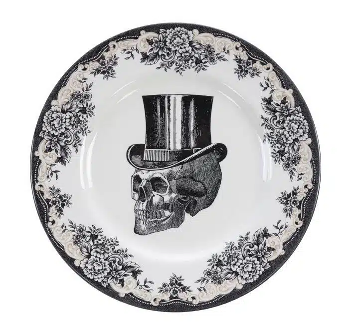 Black / White Plate - Skull Design - 28 x 2.3 cm