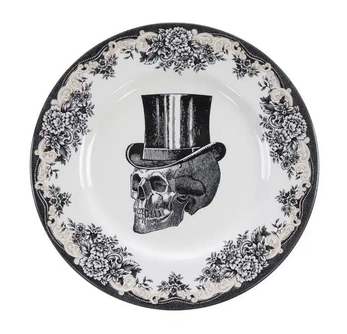 Black / White Plate - Skull Design - 28 x 2.3 cm