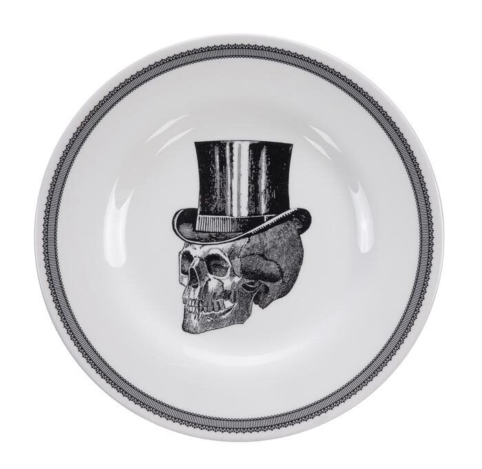 Black / White Plate - Skull Design - 21 x 2 cm