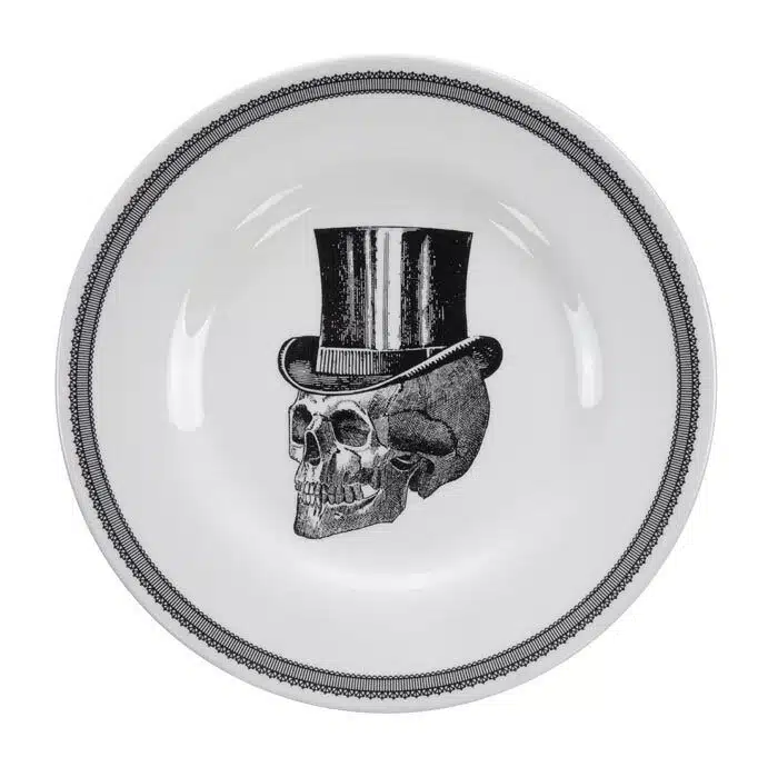 Black / White Plate - Skull Design - 21 x 2 cm