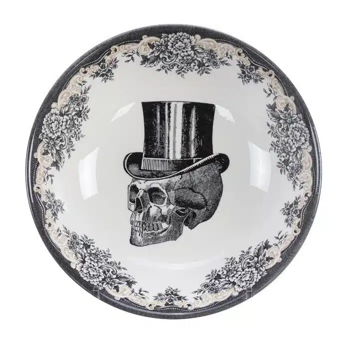 Black / White Bowl - Skull Design - 19 x 5 cm 700 ml