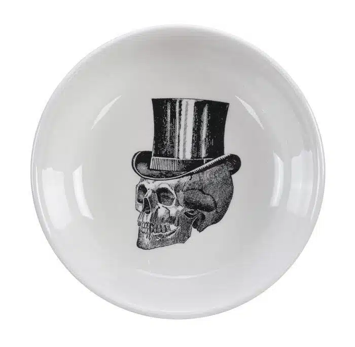 Black / white bowl - skull design - 11 x 3 cm 100 m