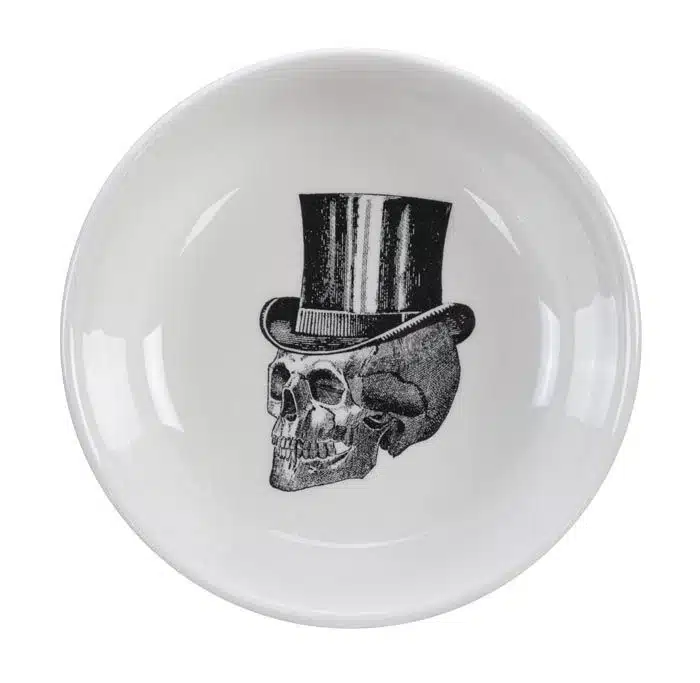 Black / white bowl - skull design - 11 x 3 cm 100 m