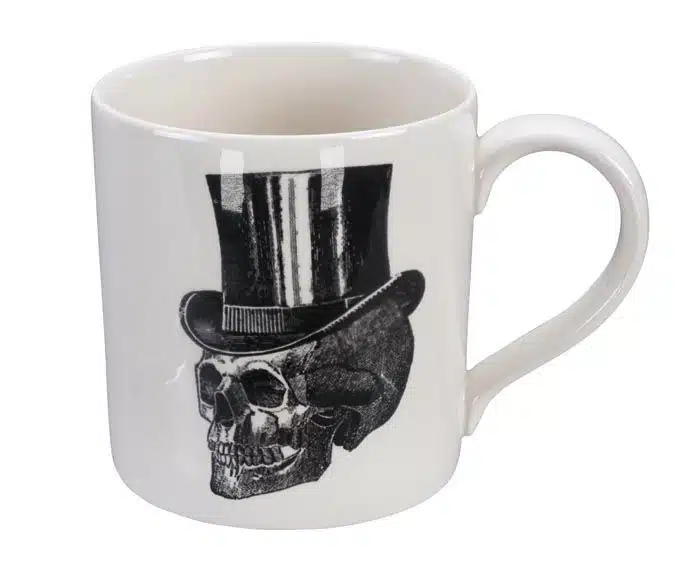 Black / White Mug - Skull Design - 9 x 9,3 cm 400 ml