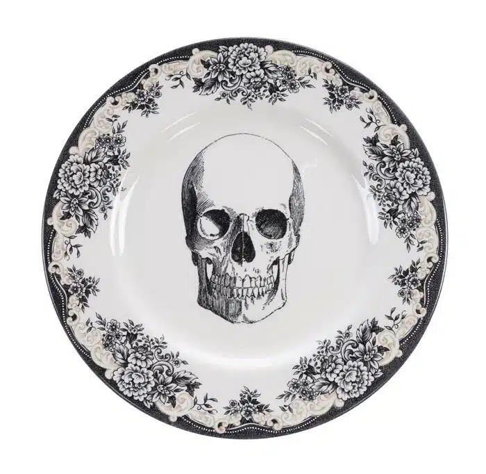 Black / White Plate - Skull Design - 28 x 2.3 cm