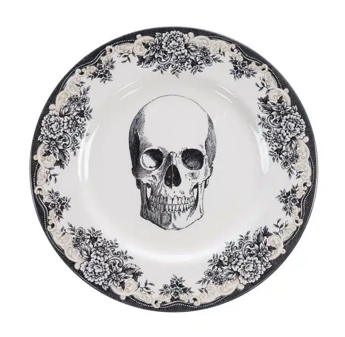 Black / White Plate - Skull Design - 28 x 2.3 cm