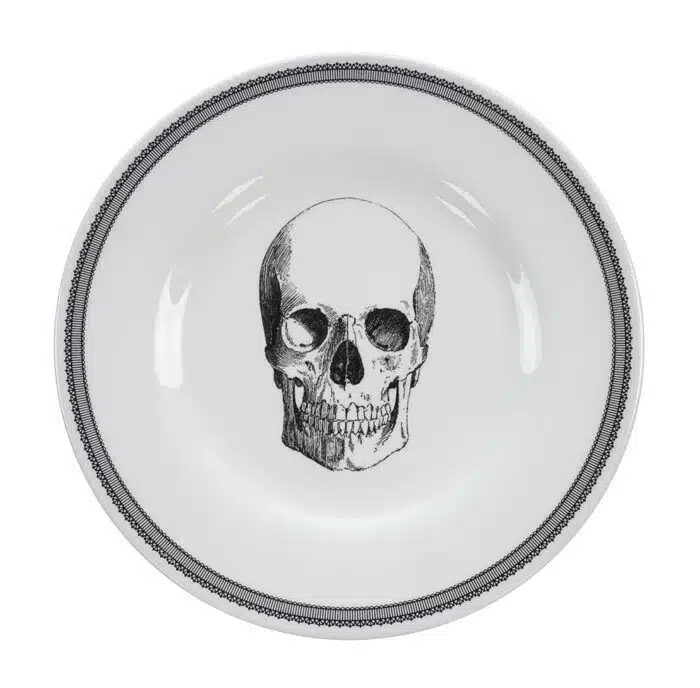 Black / White Plate - Skull Design - 21 x 2 cm