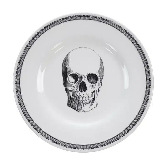 Black / White Plate - Skull Design - 21 x 2 cm