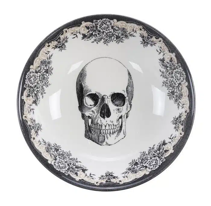 Black / White Bowl - Skull Design - 19 x 5 cm 700 ml