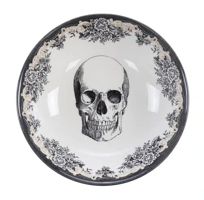 Black / White Bowl - Skull Design - 19 x 5 cm 700 ml